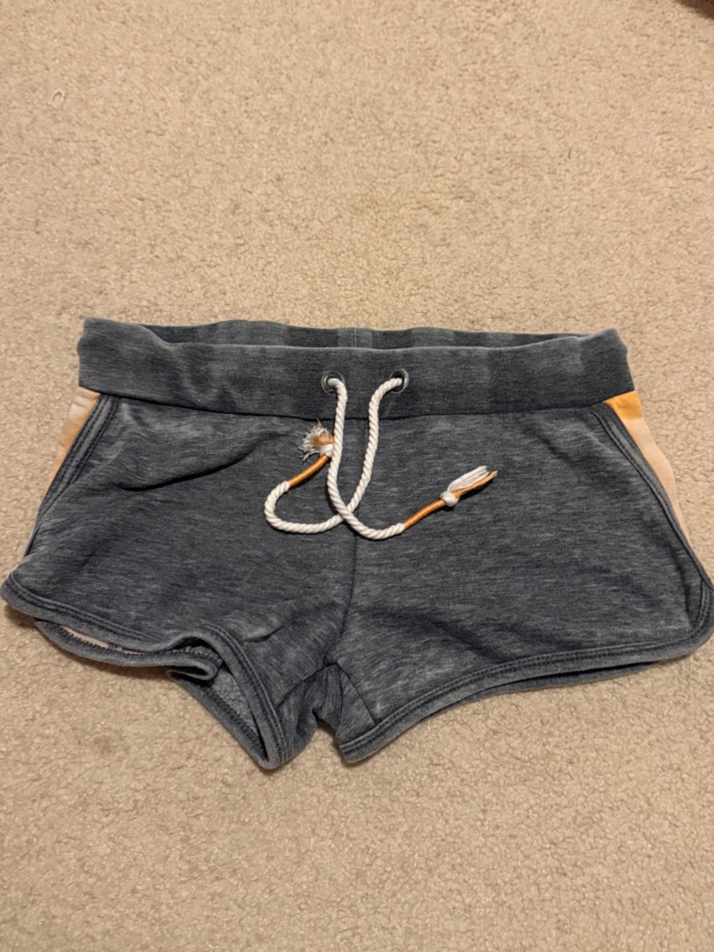 Roxy Charcoal Athletic Shorts with Peach Accent
